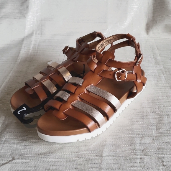 wonder nation Other - Brown and Gold Gladiator Sandals